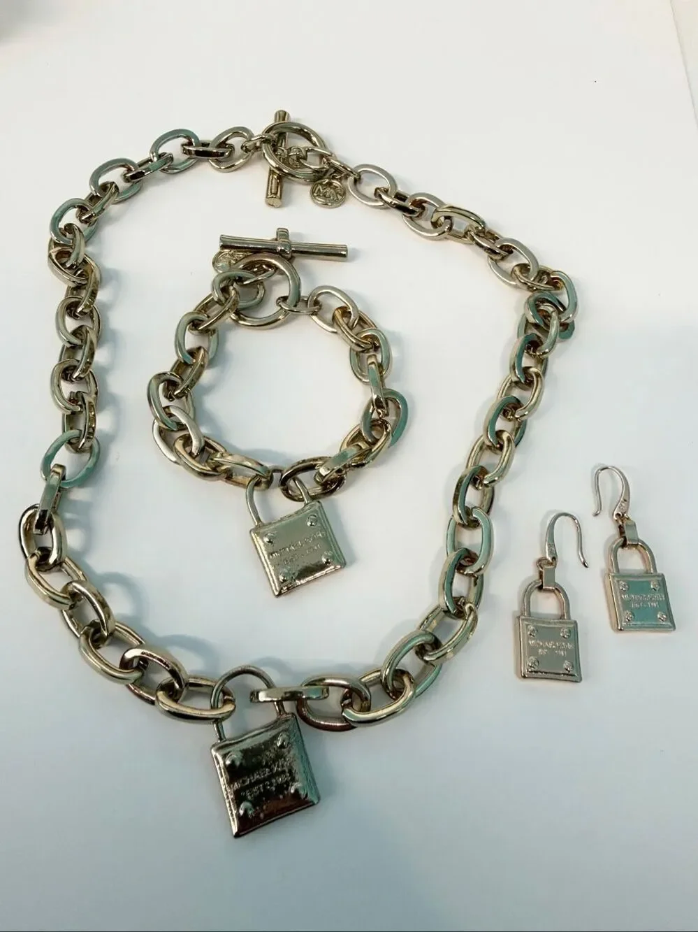 Michael Kors EST. 1981 Padlock Jewelry Set Necklace Bracelet Earrings with Micha